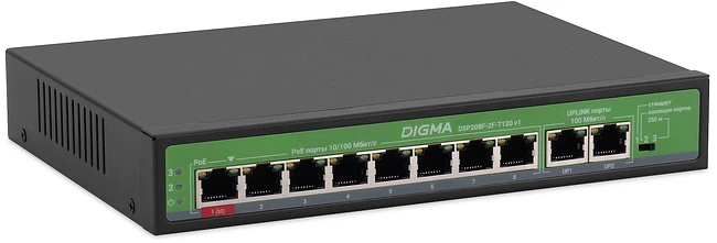 Коммутатор Digma DSP208F-2F-T120 V1