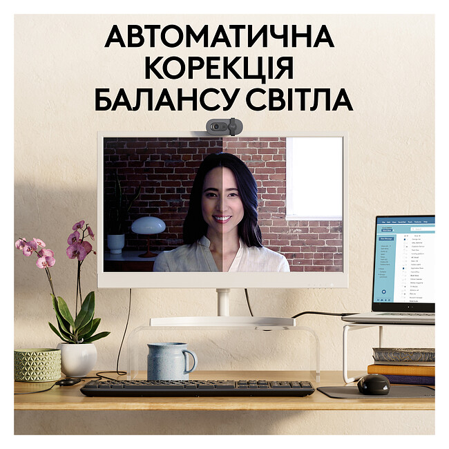 Веб-камера Logitech Brio 100 Full HD Grapfhite (960-001585)
