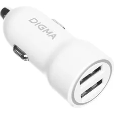 Автомобильное зарядное Digma DGC1С белый (DGC1C2LX22WH)
