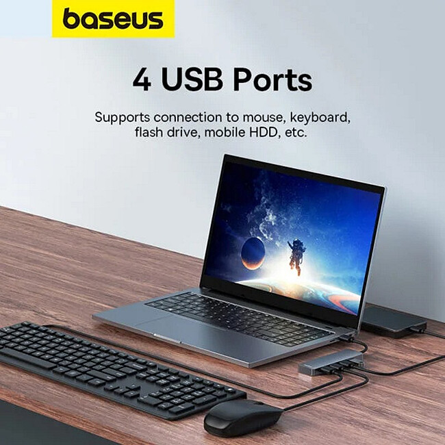 USB-хаб Baseus BS-OH080 Space Grey (B0005280B811-01)