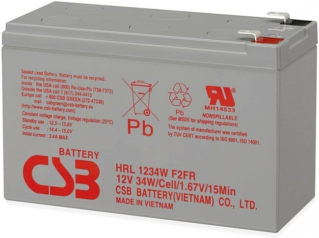 Аккумулятор для ИБП CSB HRL1234W 12V/9Ah
