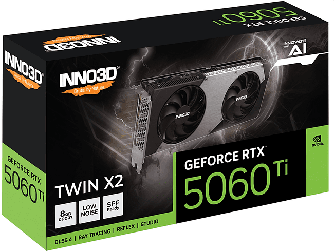Видеокарта Inno3D RTX 5060 Ti Twin X2 8Gb D7 (N506T2-08D7-193075N)
