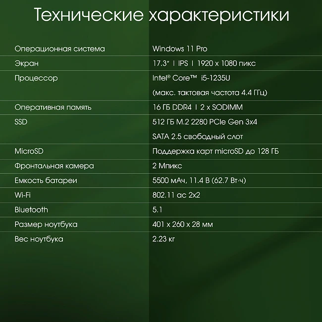 Ноутбук Digma Pro Fortis M (DN17P5-ADXW01)