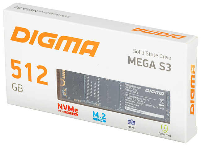 SSD диск Digma Mega S3 512GB (DGSM3512GS33T)