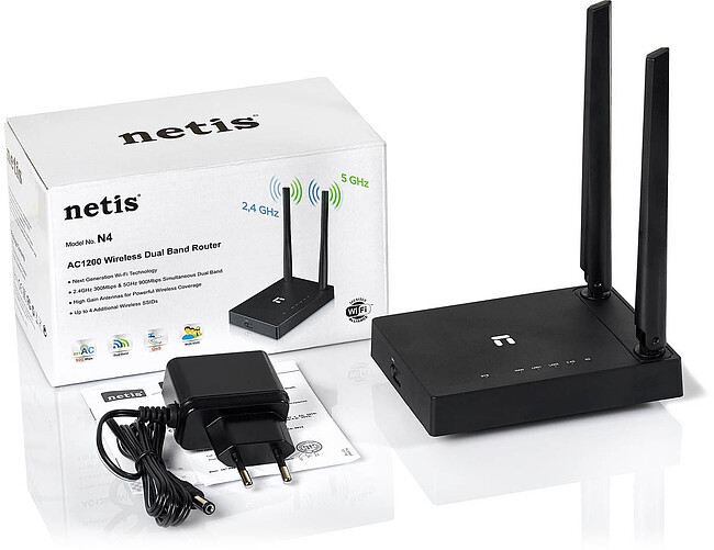 Роутер беспроводной Netis N4 черный
