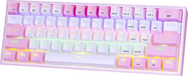 Клавиатура Redragon Fizz розовый/белый (70672)