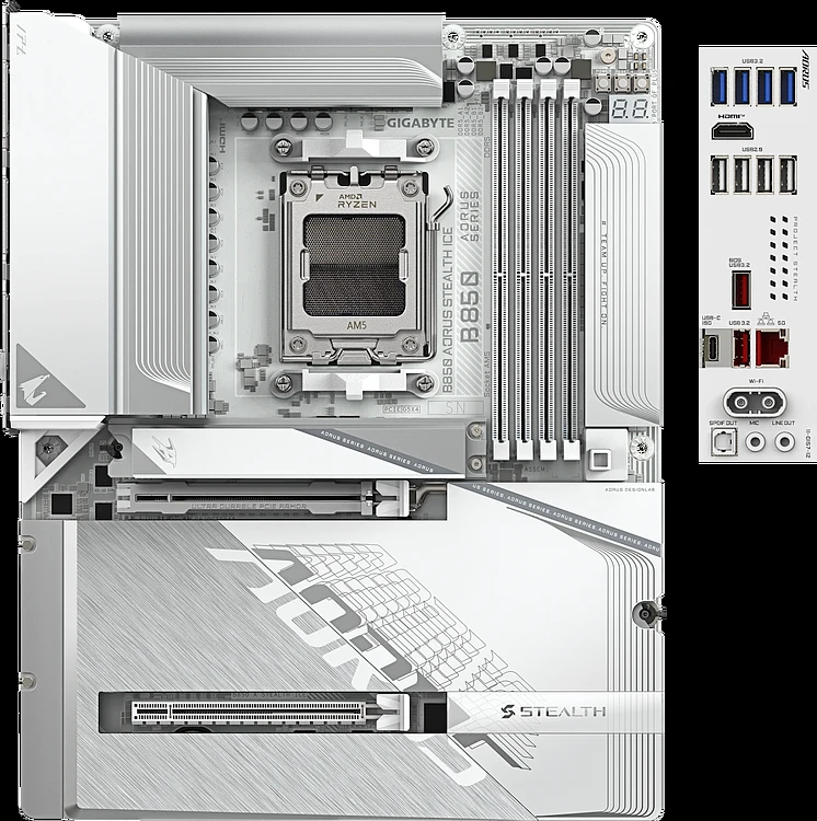 Материнская плата GigaByte B850 Aorus Stealth Ice rev. 1.0