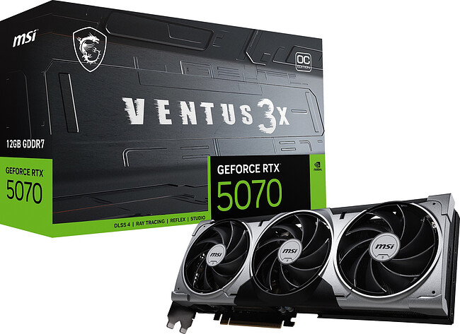 Видеокарта MSI GeForce RTX 5070 Ventus 3X OC 12GB GDDR7