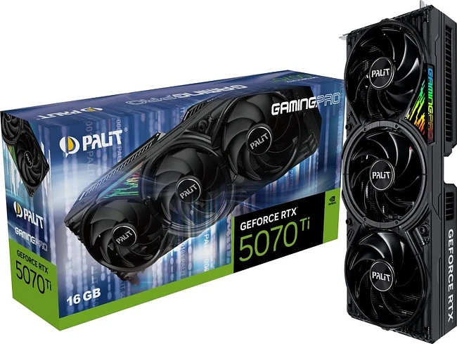 Видеокарта Palit GeForce RTX 5070 Ti GamingPro 16GB GDDR7 (NE7507T019T2-GB2031A)
