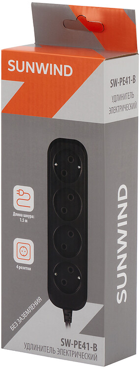 Удлинитель Sunwind SW-PE41-B черный