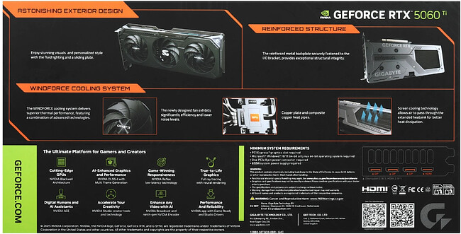 Видеокарта Gigabyte GeForce RTX 5060 Ti Gaming OC 8G GDDR7 (GV-N506TGAMING OC-8GD)