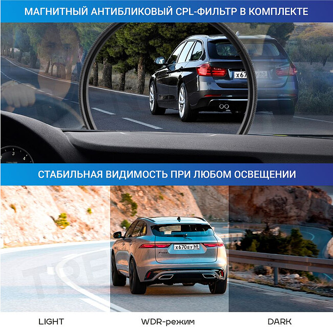 Автомобильный видеорегистратор TrendVision Hybrid Signature Real 4K черный