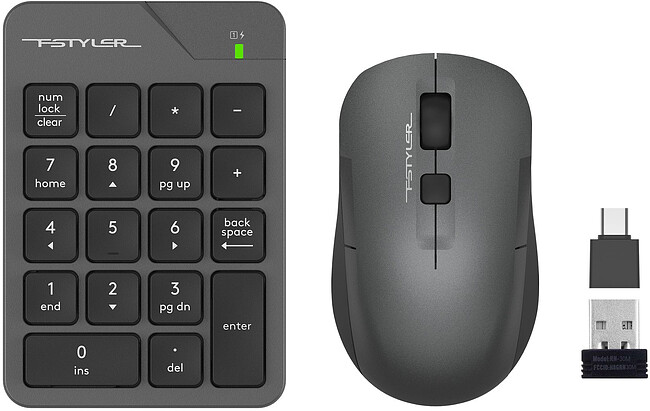 Набор периферии A4Tech Fstyler Air серый (FG1600C)