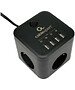 Сетевой фильтр Cablexpert CUBE-3-U4-B-1.5