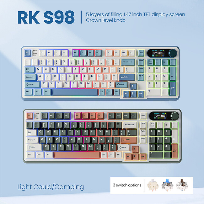 Клавиатура Royal Kludge RK-S98 Brown switch/Light Could