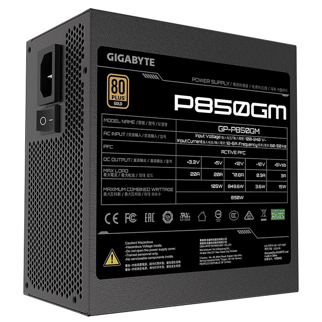 Блок питания GigaByte GP-P850GM 80+ (28200-P850G-1EUR)