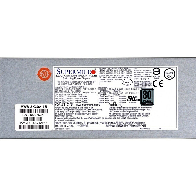 Блок питания SuperMicro PWS-2K20A-1R