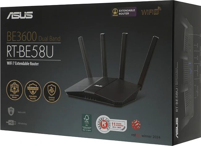 Роутер Asus RT-BE58U BE3600 черный