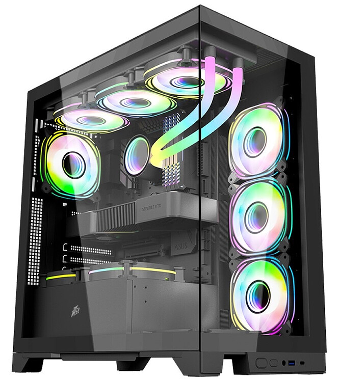 Корпус 1stPlayer Mi8 без БП Black (MI8-BK-3FC7R-1FC7)