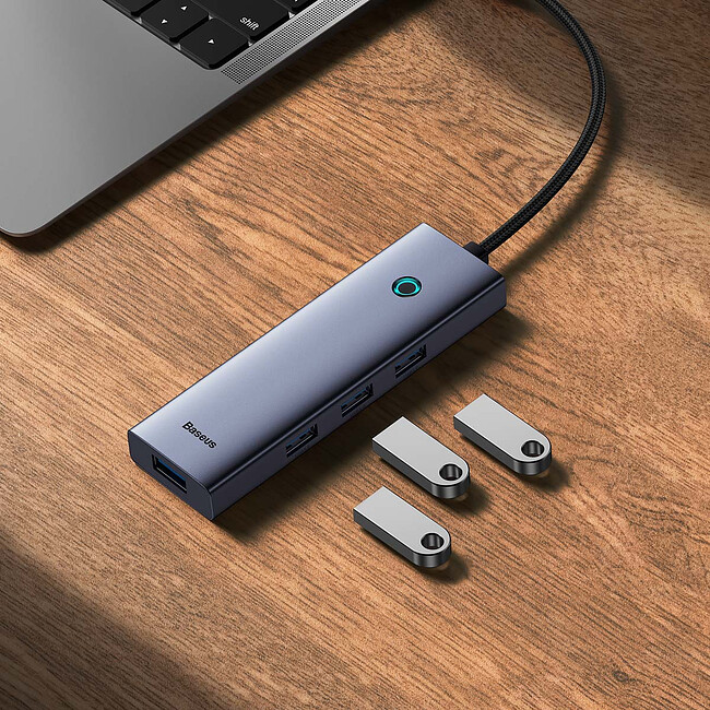 USB-хаб Baseus BS-OH108 Space Grey (B0005280A813-03)