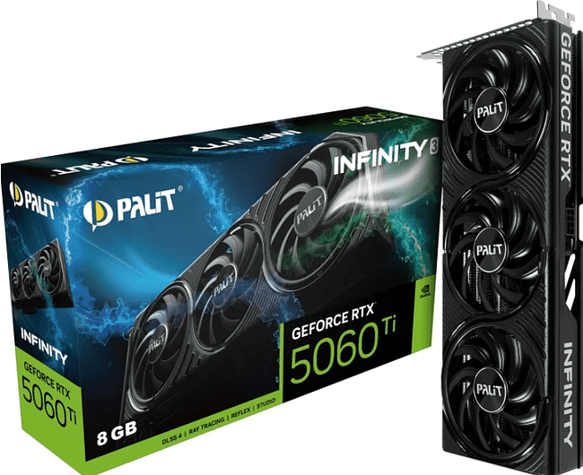 Видеокарта Palit GeForce RTX 5060 Ti Infinity 3 8GB GDDR7 (NE7506T019P1-GB2062S)