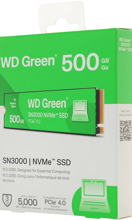 SSD диск WD Green SN3000 500GB (WDS500G4G0E)