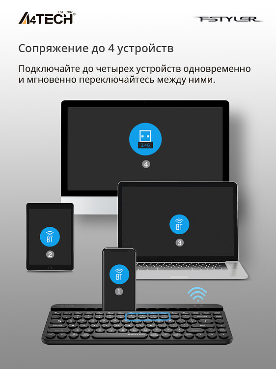 Клавиатура A4Tech Fstyler FBK30 черный