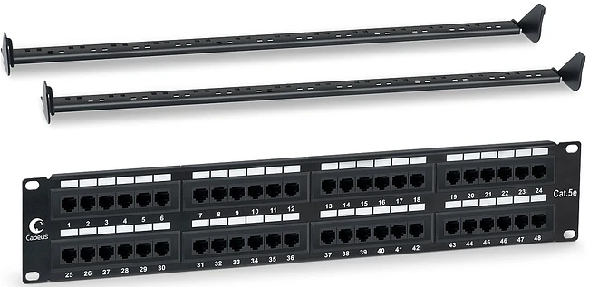 Патч-панель Cabeus PLHD-48-Cat.5e-Dual