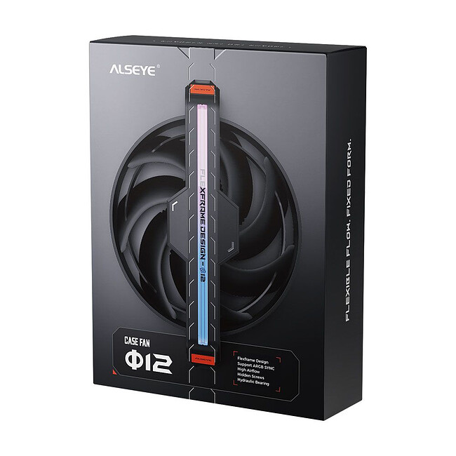 Вентилятор для корпуса Alseye Φ12 DM12-W Clear Frame (AS.04.10.0004)