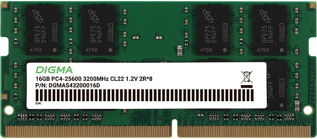 Оперативная память Digma DDR4 16Gb 3200MHz (DGMAS43200016D)