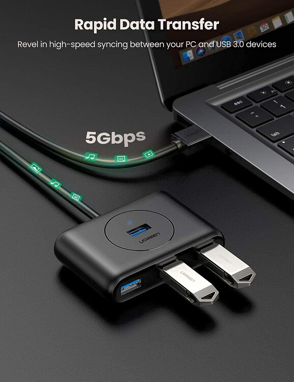 USB-хаб Ugreen CR113-20290 Black (20290)