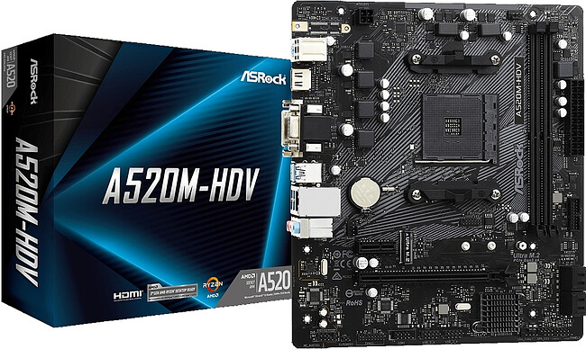 Материнская плата ASRock A520M-HDV DDR4