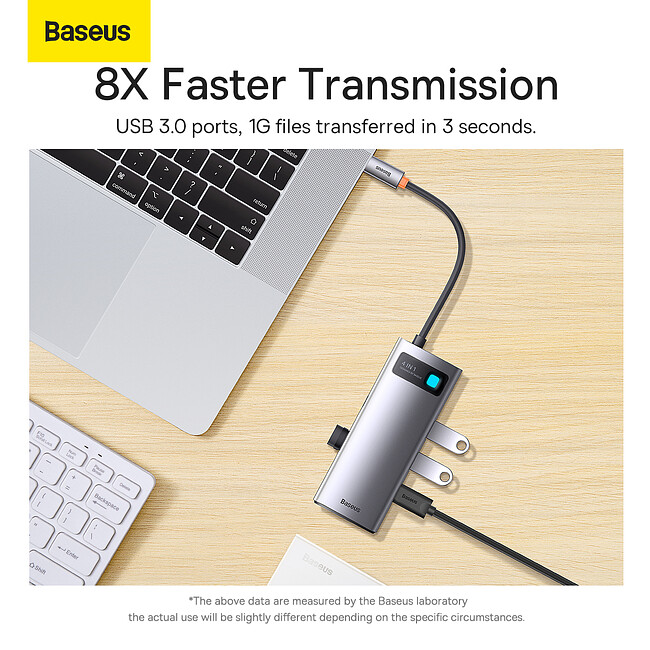Док-станция Baseus Metal Gleam Series 4-in-1 (WKWG070013)