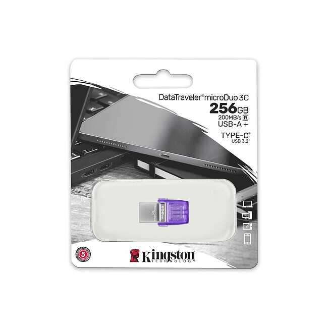 USB Flash-накопитель Kingston DataTraveler microDuo 3C 256Gb фиолетовый (DTDUO3CG3/256GB)