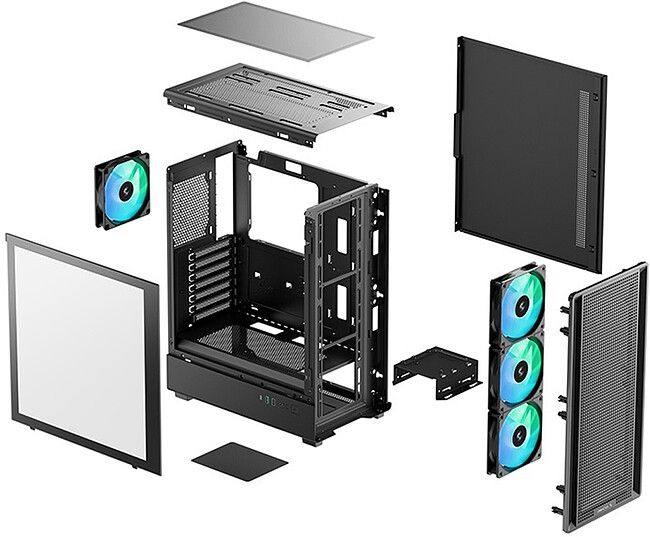 Корпус DeepCool CC550 4F ATX без БП черный (R-CC550BKANA4-G)