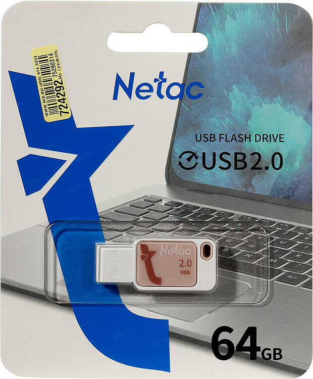 USB Flash-накопитель Netac UA31 64Gb розовый (NT03UA31N-064G-20PK)