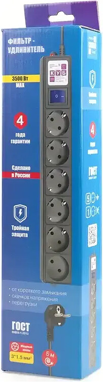 Сетевой фильтр Power Cube SPG6-B2 черный