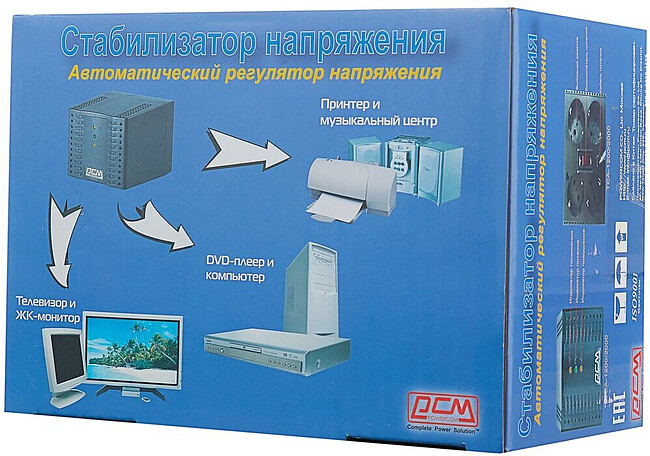 Стабилизатор напряжения Powercom TCA-1200 черный