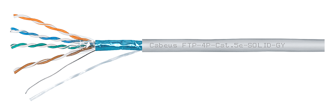 Кабель витая пара Cabeus FTP-4P-Cat.5e-SOLID-LSZH-GY серый