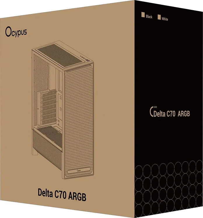 Корпус Ocypus Delta C70 WH ARGB без БП белый (Delta-C70-WHG400XX-GL)