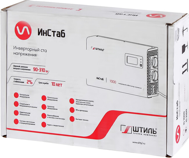 Стабилизатор напряжения Штиль ИнСтаб 1125Вт 1500ВА белый (IS1500)
