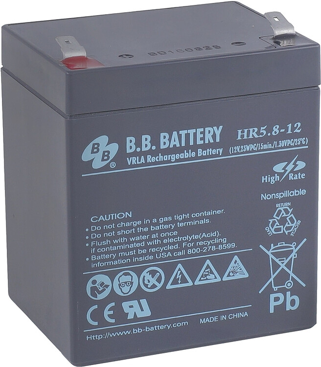 Аккумулятор для ИБП B.B. Battery 12V 5.8Ah (HR 5.8-12)