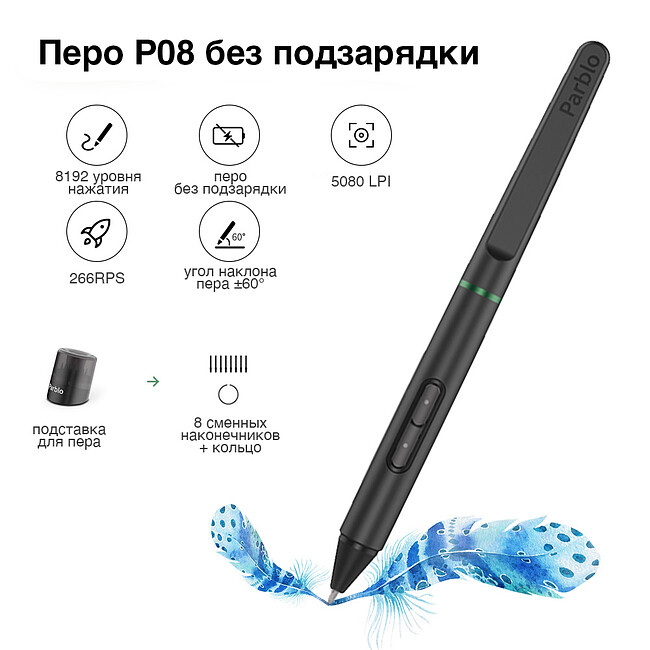 Графический планшет Parblo Intangbo M Black