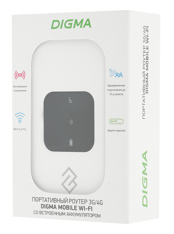 Модем Digma Mobile WiFi белый (DMW1880WH)