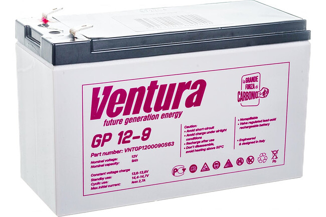 Аккумулятор для ИБП Ventura 12В 9Ач (GP 12-9)