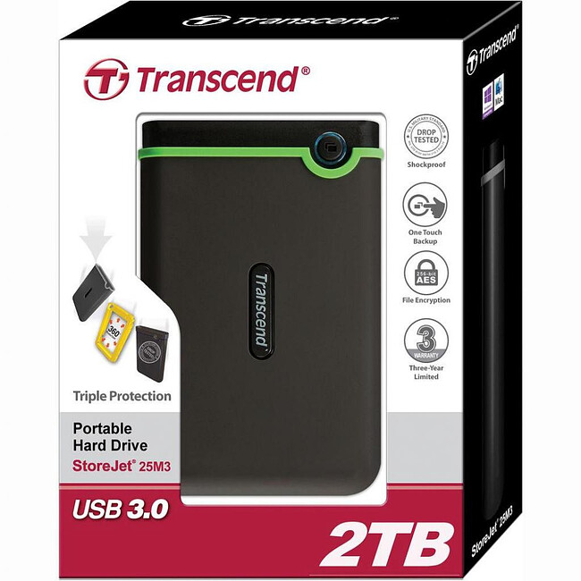 Внешний накопитель Transcend TS2TSJ25M3S серый