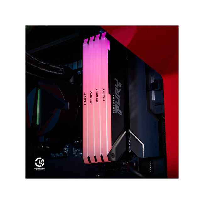 Оперативная память Kingston Fury Beast Black RGB XMP 16GB DDR4 (KF432C16BB2A/16)