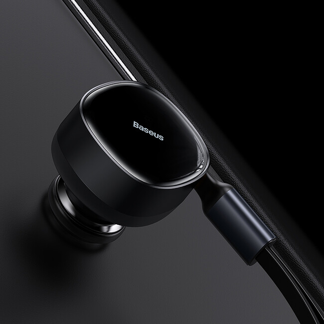 Автомобильное зарядное Baseus Enjoyment Retractable 2-in-1+C 33W Black (C00035500111-00)
