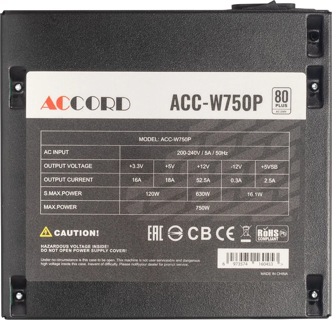 Блок питания Accord ATX 750W 80 Plus White (ACC-W750P)