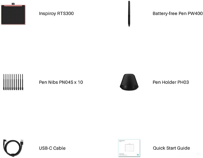 Графический планшет Huion Inspiroy Black (RTS-300)